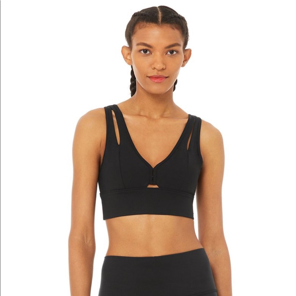 ALO Yoga Black Strappy Sports Bra